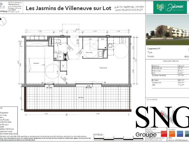 Location Appartement Avenue du Maréchal Leclerc, Villeneuve sur Lot