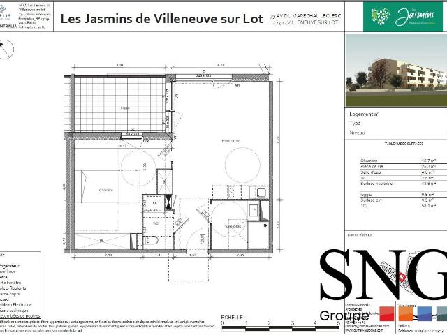 Location Appartement Avenue du Maréchal Leclerc, Villeneuve sur Lot