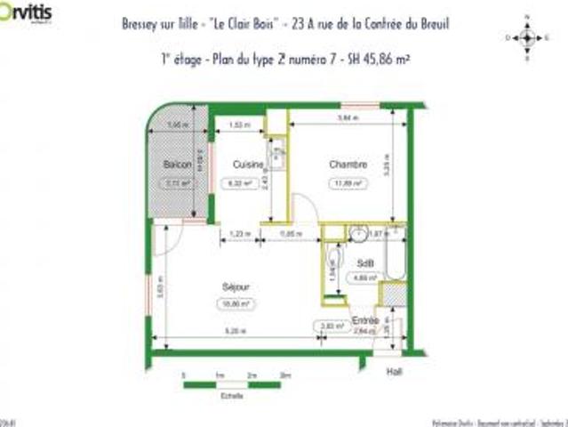location appartement bressey sur tille 2 pièces 46 m2 cote d'or 21560 396 € / mois