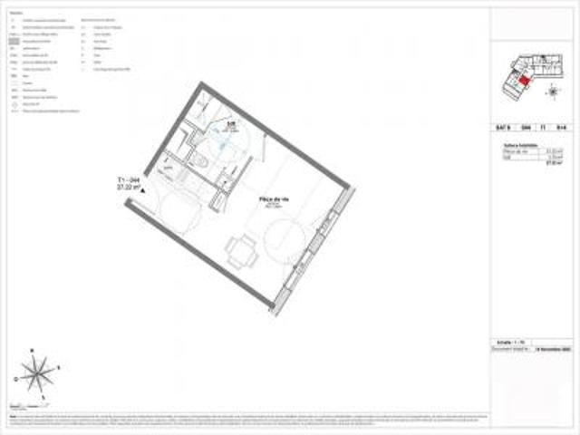 location appartement caen 1 pièce 27 m2 calvados 14000 484 € / mois