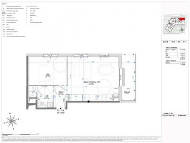 location appartement caen 2 pièces 44 m2 calvados 14000 670 € / mois