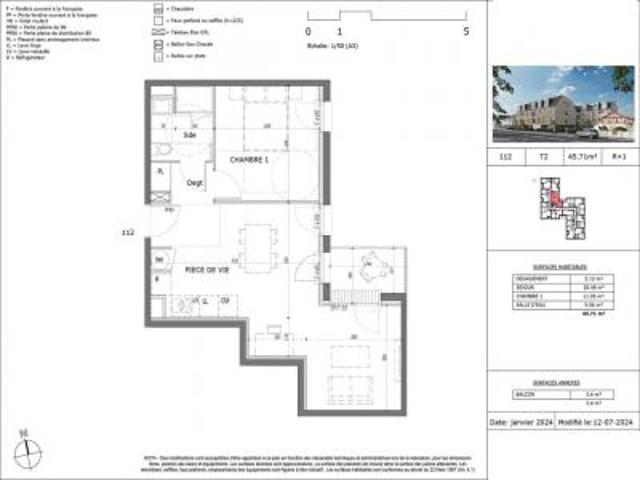 location appartement caen 2 pièces 45 m2 calvados 14000 640 € / mois