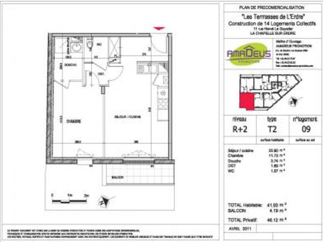 location appartement chapelle sur erdre 2 pièces 41 m2 loire atlantique 44240 589 € / mois