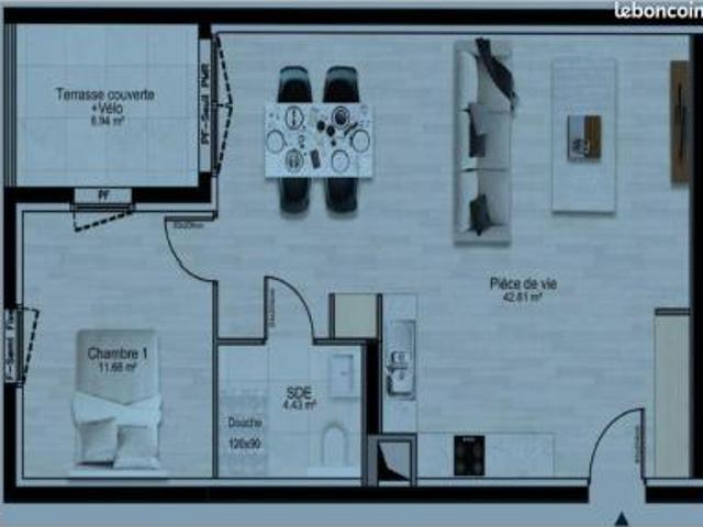 location appartement clouange 2 pièces 58 m2 moselle 57120 950 € / mois