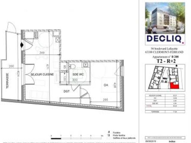 location appartement clermont ferrand 2 pièces 44 m2 puy de dome 63000 596 € / mois