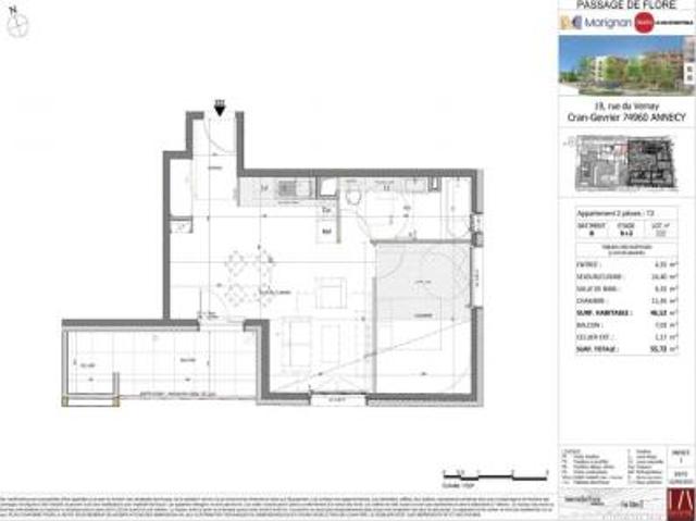 location appartement cran gevrier annecy 2 pièces 46 m2 haute savoie 74960 850 € / mois