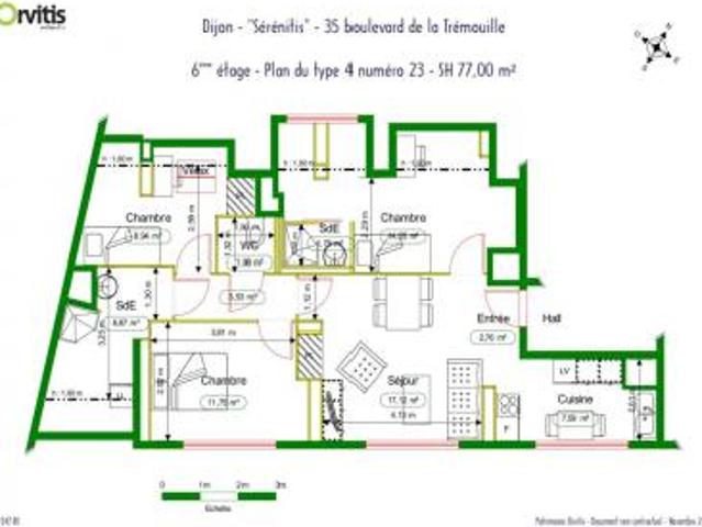 location appartement dijon 4 pièces 77 m2 cote d'or 21000 906 € / mois