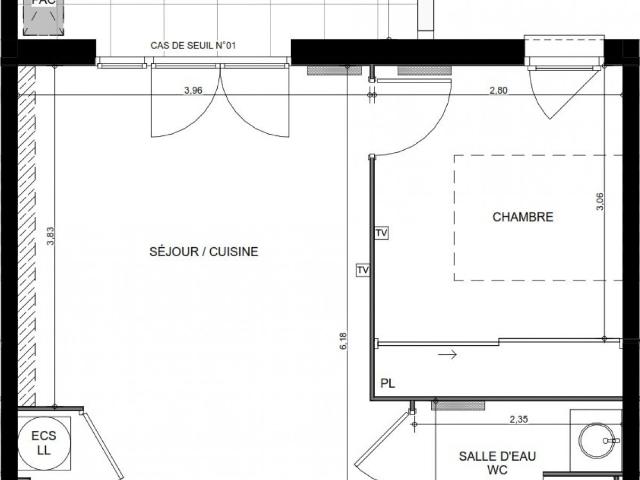 Location appartement en résidence Beziers, 40m² 2 pièces 648€ avec terrasse