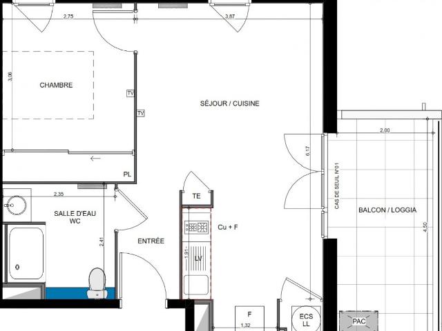 Location appartement en résidence Beziers, 41m² 2 pièces 657€ avec terrasse