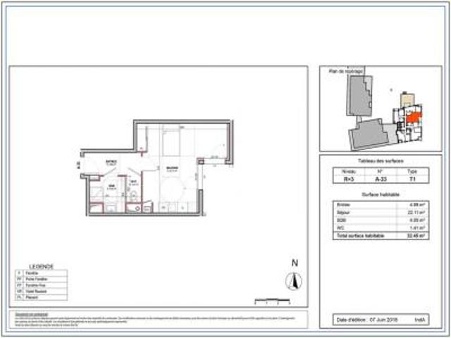 location appartement joue les tours 1 pièce 32 m2 indre et loire 37300 435 € / mois