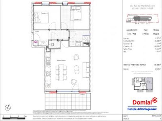 location appartement lingolsheim 66 m2 bas rhin 67380 1029 € / mois