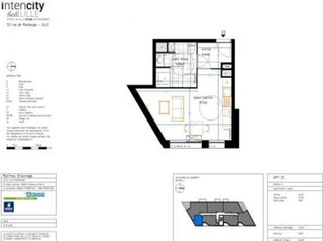location appartement lille 1 pièce 29 m2 nord 59000 495 € / mois