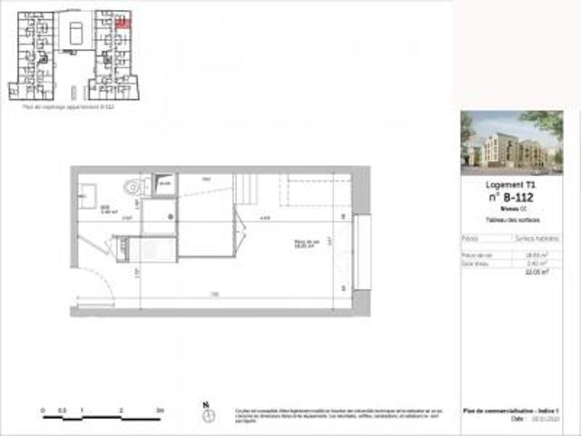 location appartement louviers 1 pièce 22 m2 eure 27400 480 € / mois