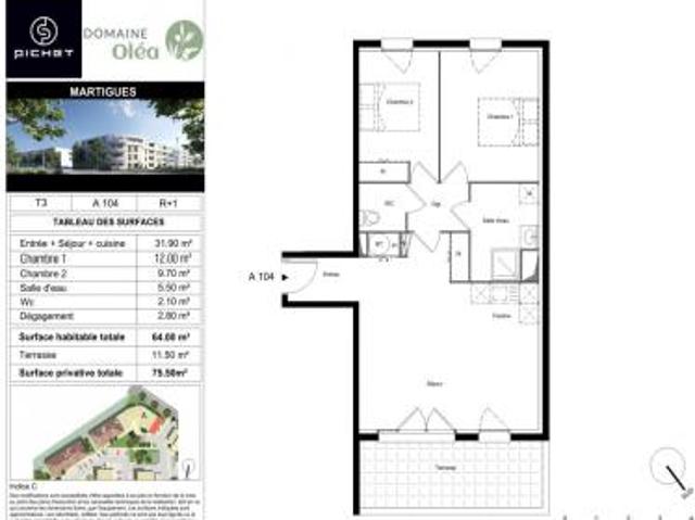 location appartement martigues 3 pièces 64 m2 bouches du rhone 13500 863 € / mois