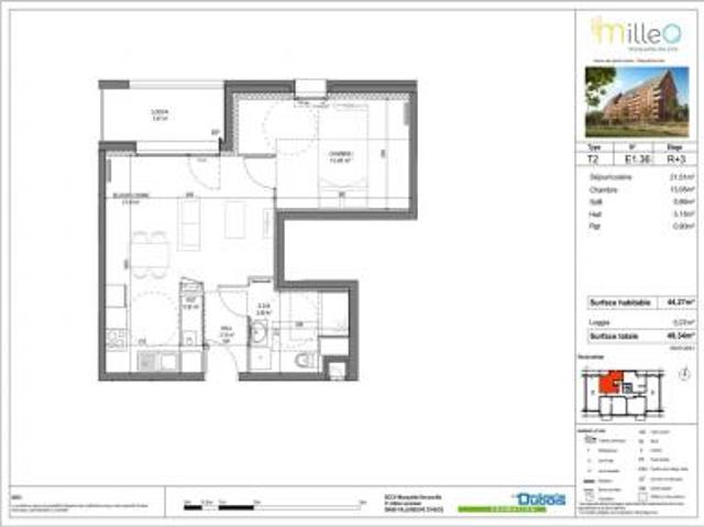 location appartement marquette lez lille 2 pièces 44 m2 nord 59520 616 € / mois