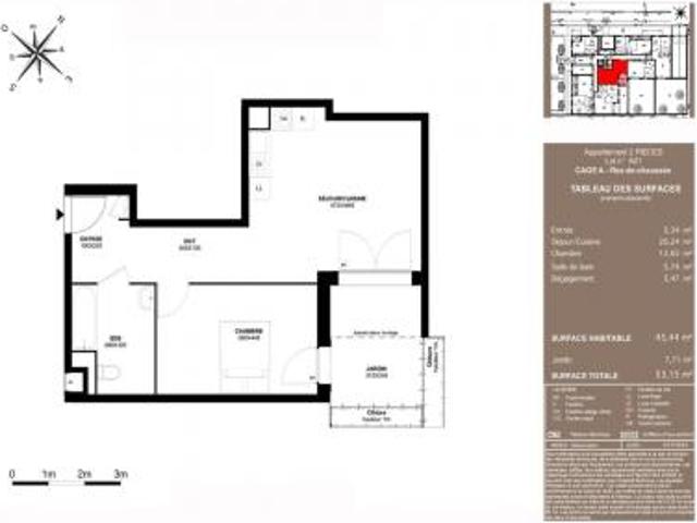 location appartement meaux 2 pièces 45 m2 seine et marne 77100 845 € / mois