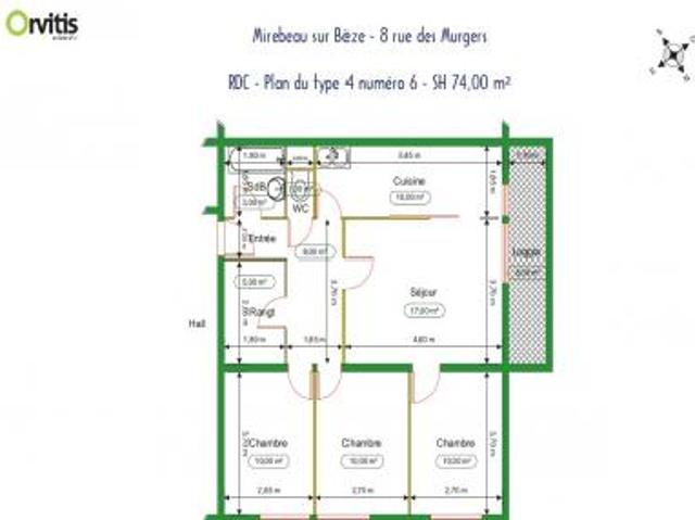 location appartement mirebeau sur beze 4 pièces 74 m2 cote d'or 21310 547 € / mois
