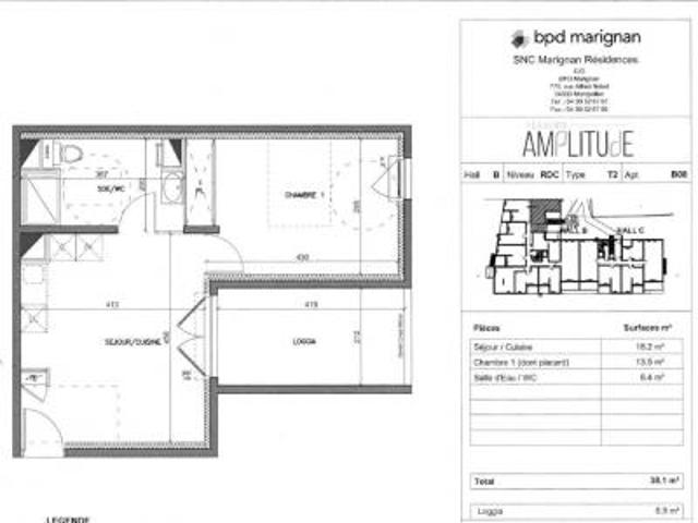 location appartement montpellier 2 pièces 38 m2 herault 34070 616 € / mois