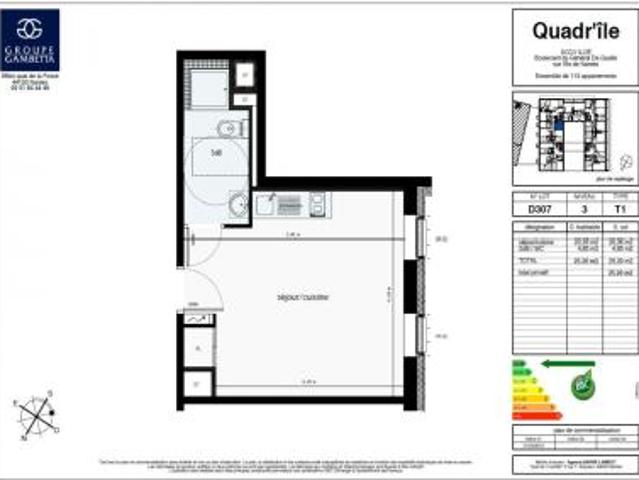 location appartement nantes 1 pièce 25 m2 loire atlantique 44200 401 € / mois