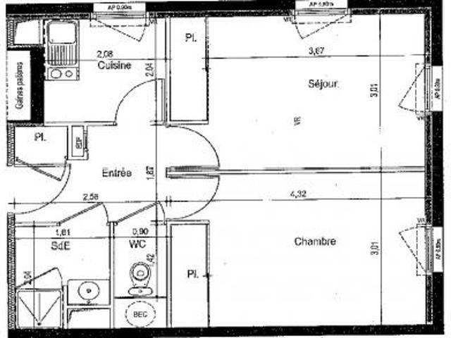 location appartement nantes 2 pièces 39 m2 loire atlantique 44300 558 € / mois