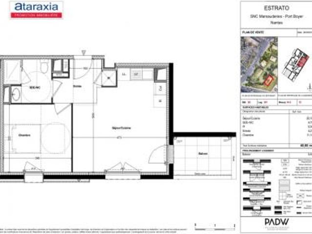location appartement nantes 2 pièces 40 m2 loire atlantique 44300 664 € / mois