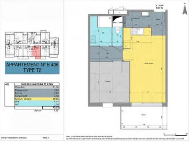 location appartement petit quevilly 2 pièces 45 m2 seine maritime 76140 582 € / mois