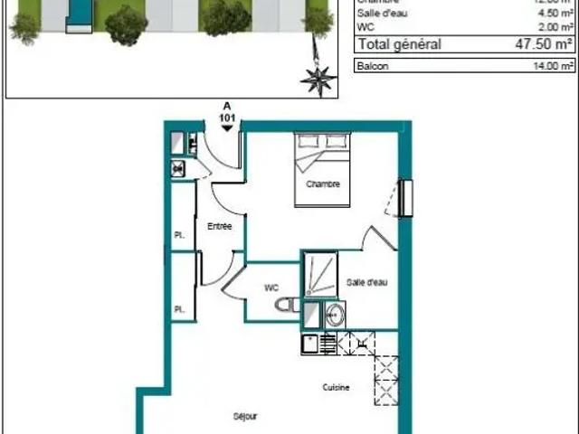 Location Appartement Place de Courrejean, Villenave d'Ornon