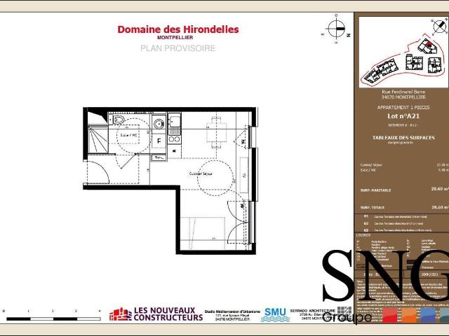 Location Appartement Rue Gaston Bachelard, Montpellier