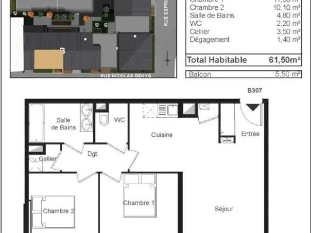 Location Appartement Rue Nicolas Denys, La Rochelle