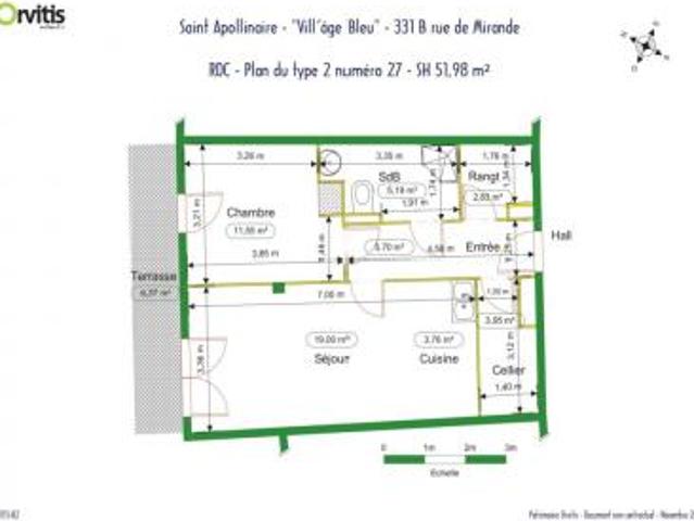 location appartement saint apollinaire 2 pièces 52 m2 cote d'or 21850 625 € / mois