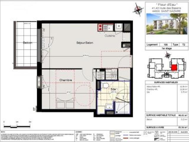 location appartement saint nazaire 2 pièces 40 m2 loire atlantique 44600 544 € / mois