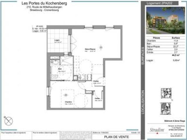location appartement strasbourg 2 pièces 44 m2 bas rhin 67200 745 € / mois