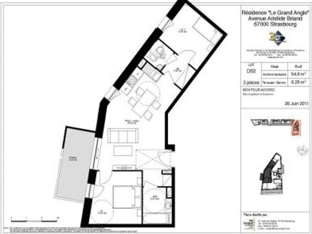 location appartement strasbourg 3 pièces 54 m2 bas rhin 67100 858 € / mois