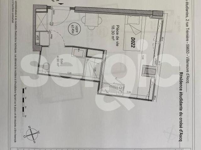 Location logement de 24m² de type Studio à Lille