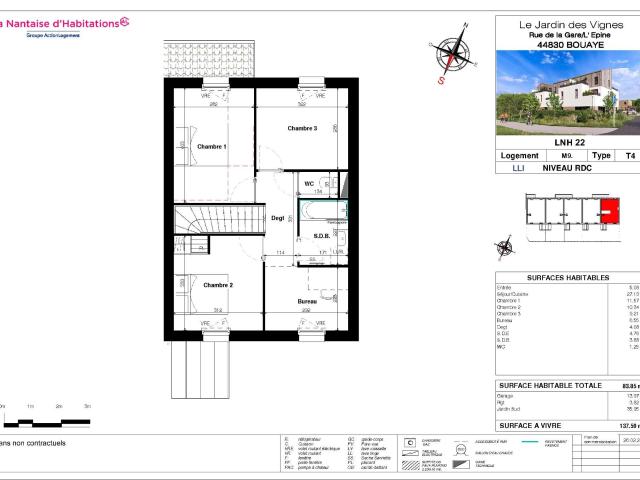 Location maison 4 pièces Bouaye 44