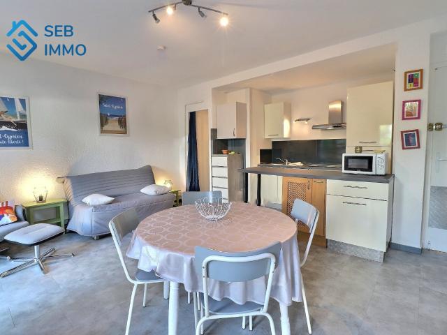 Location meublée à SAINT CYPRIEN, proche mer, 28m2 avec terrasse et jardin jusqu'au 15/06/2027