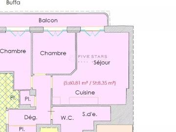 Location meublée – Bail d'un an renouvelable tacitement. Appartement climatisé, entièrement meublé et équipé, prêt à vivre