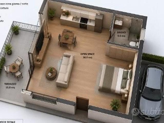 Loft monolocale arredato a busto arsizio