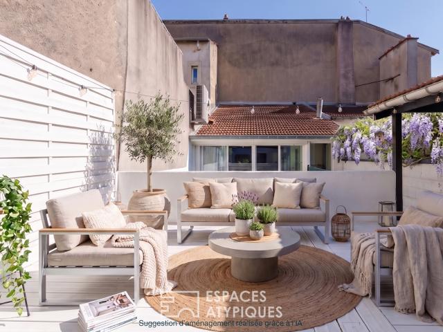 Loft et sa terrasse dans une ancienne menuiserie
