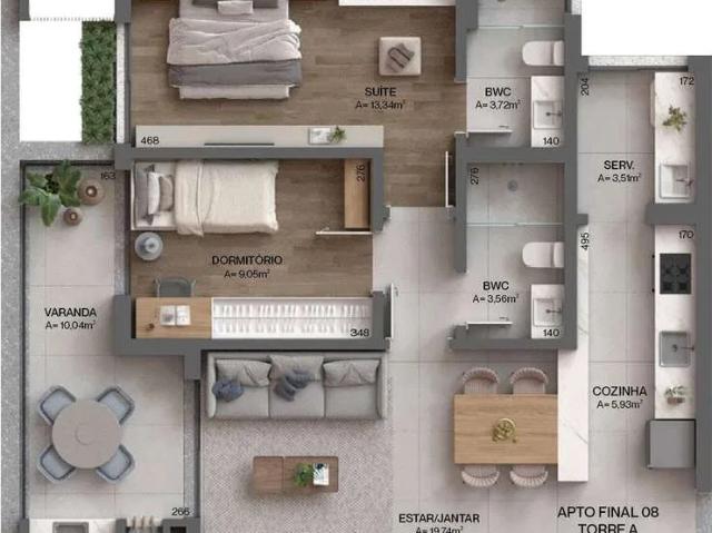 Loft para Venda em Florianópolis/SC Cacupé 1 Quartos
