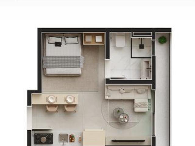 Loft para Venda em São José dos Pinhais, Centro, 1 dormitório, 1 suíte, 1 banheiro