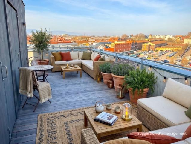 Loft Penthouse und sein 360° Dach, an der Grenze zu Frankreich