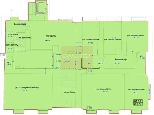 Lokal użytkowy 1642 m² w Warszawie Śródmieście