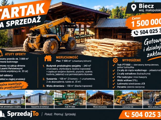 Lokal sprzedam, Biecz, 7500 m2, cena: 1 200 000 zł
