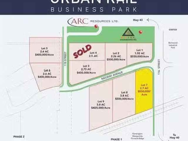 Lot 7 Railway Avenue, Grande Prairie, AB, T8W 0C7 vacant lan.