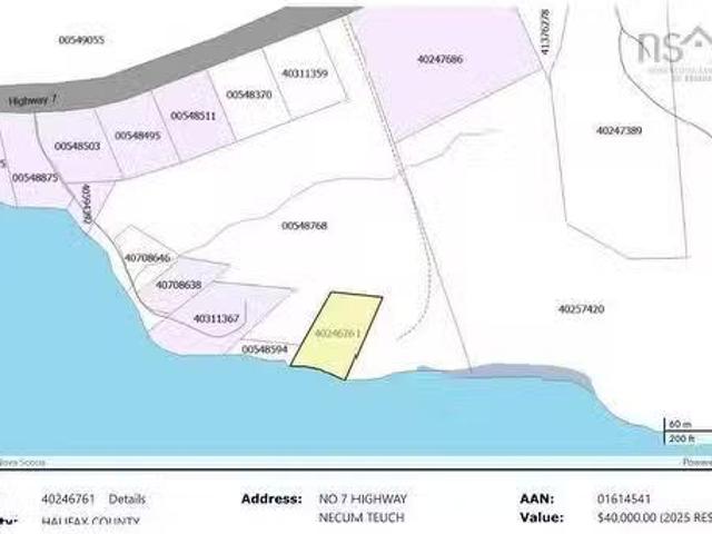 Lot Highway 7, Necum Teuch, NS, B0J 2K0 vacant land for sale.
