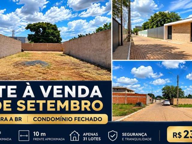 Lote à Venda no 26 de Setembro, 400m², Frente para BR, Condomínio Fechado, Alto Padrão, 31 Lotes