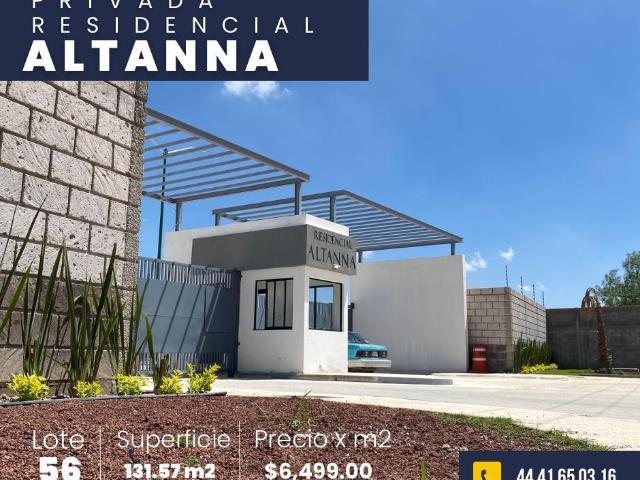 Lote de Terreno en Altanna Residencial