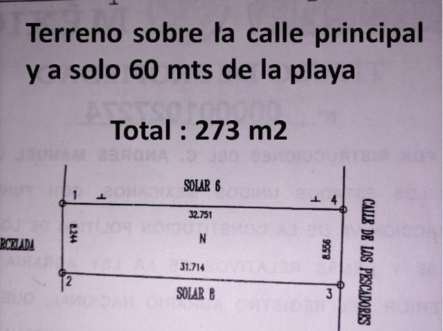 LOTE EN VENTA EN PLAYA ZAPOTE A 60METROS DE LA PLAYA