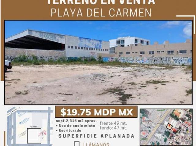Lote en venta uso mixto zona centro Playa del Carmen